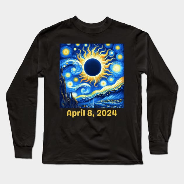 Eclipse Shirt 2024 Eclipse Tshirt Total Solar Eclipse Shirt April 8 2024 Tee Eclipse 2024 Funny Astronomy Gift Solar Eclipse Long Sleeve T-Shirt by HoosierDaddy